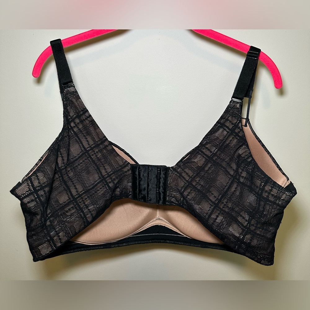 Torrid Black Tan Lace Push Up Bra Dream Wire-Free Sexy Mesh Plus Size Comfy 44DD - Picture 2 of 10